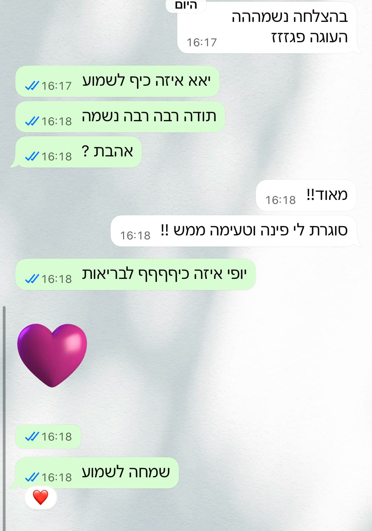 המלצה מלקוחה